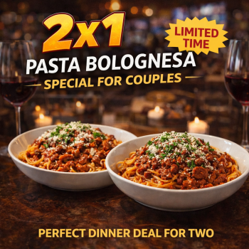 2x1 Pasta Bolognesa – Para Dos