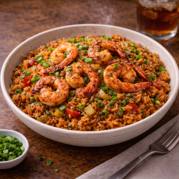 Cajún Rice con Camarones